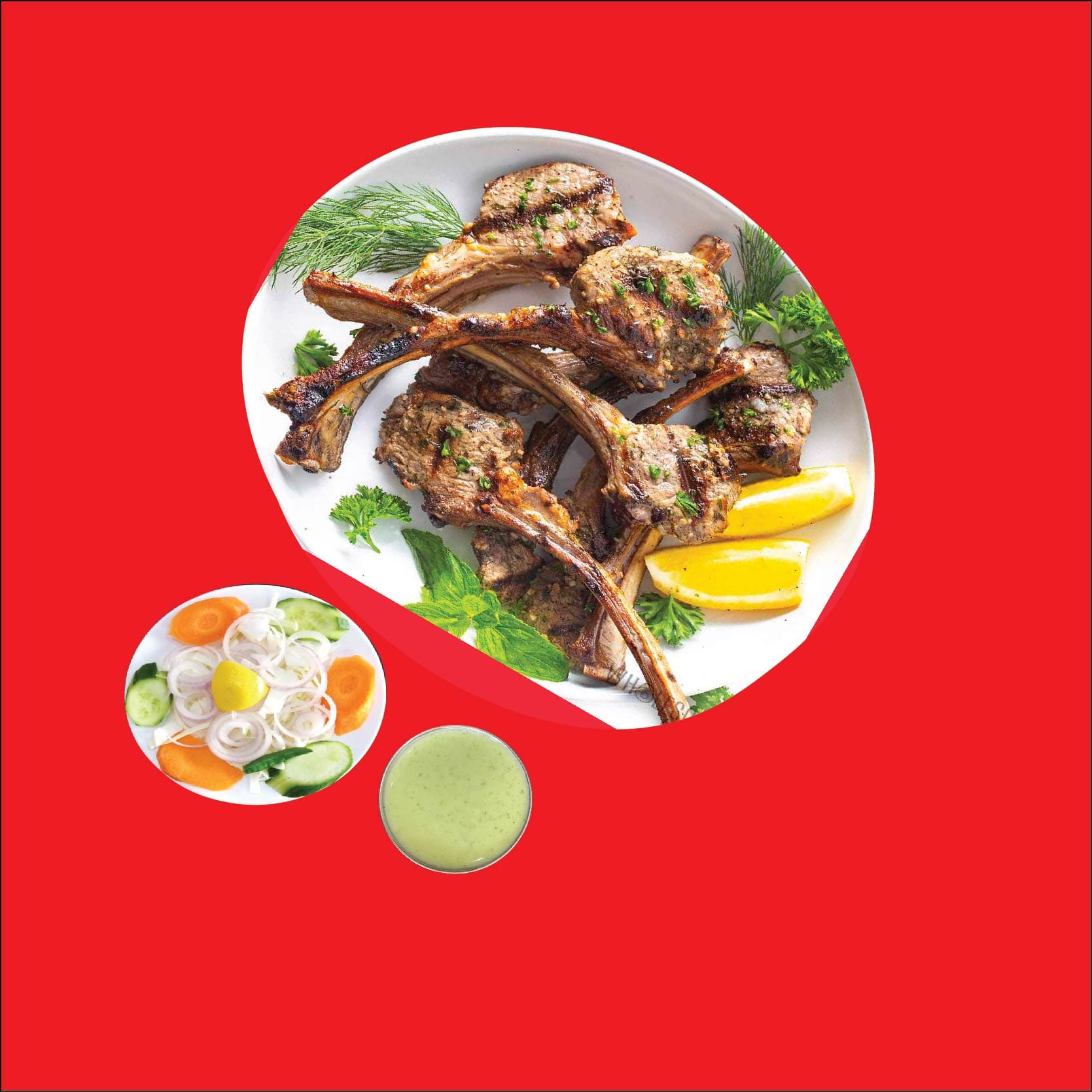 Grilled mutton chops